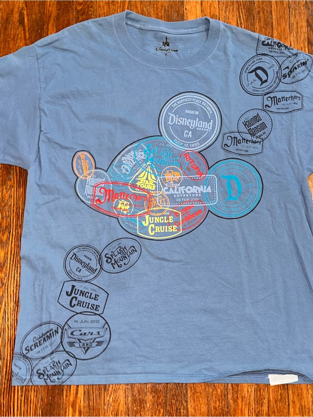 Men’s XL Disneyland Mickey Mouse California Adventure Jungle Cruise Blue Shirt